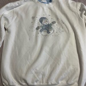 Vintage Winter Sweatshirt w Snowman